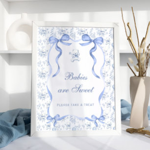 Toile Teddy Bear Baby's zijn lief Neem een traktat Poster