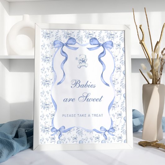 Toile Teddy Bear Baby's zijn lief Neem een traktat Poster