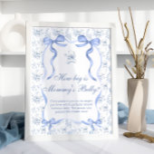 Toile Teddy Bear Blue Hoe groot is de buik van mam Poster