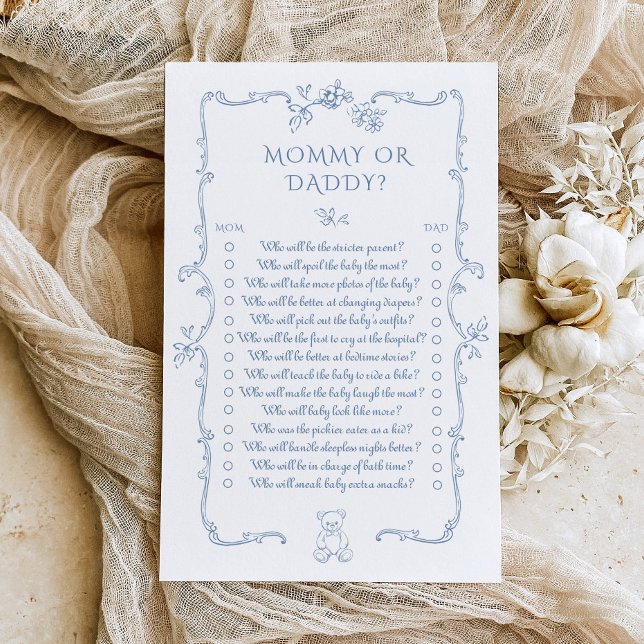 Toile Teddy Bear mama of papa baby shower spel (Creator heeft geüpload)