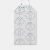 Toile teddybeer baby shower bedankt cadeaulabel (Achterkant)
