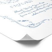 Toile  Teddybeer Favors baby shower Poster (Hoek)