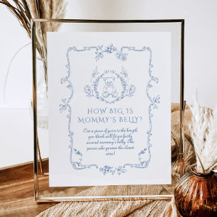 Toile  Teddybeer Hoe groot is mommys buik Poster