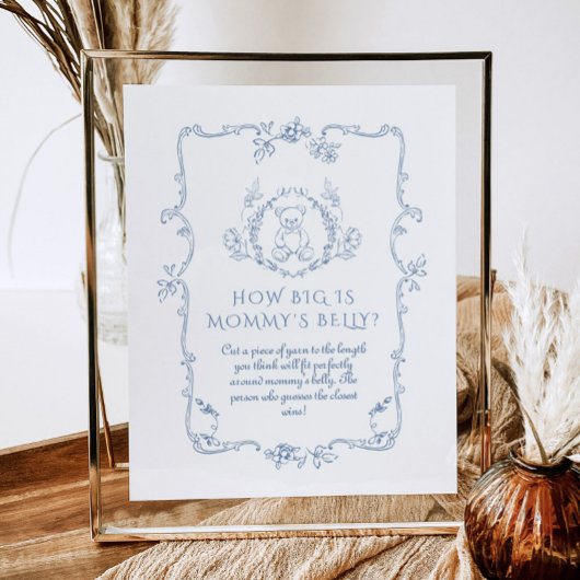 Toile  Teddybeer Hoe groot is mommys buik Poster