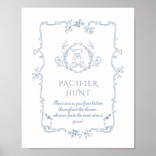 Toile  Teddybeer Pacifier Hunt spel Poster (Voorkant)