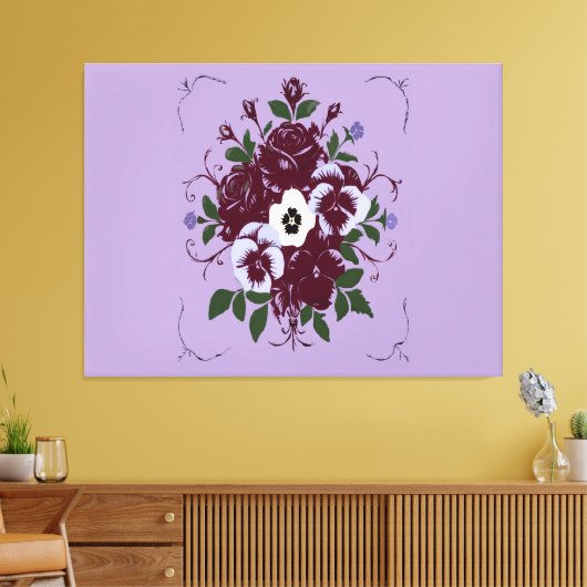 Toile Tendue - Bouquet de Violettes Canvas Afdruk (Insitu (Woonkamer))