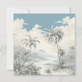 Toile Tropische Palm Trees Island bruiloft Kaart (Achterkant)