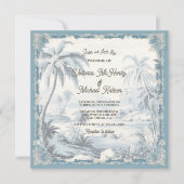 Toile Tropische Palm Trees Island bruiloft Kaart (Voorkant)