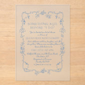 Toile Victoriaans Frans Iets Blauw Bruids Acryl Uitnodigingen (Voorkant)