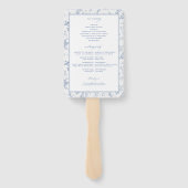 Toile Victorian Blauw Bloem Bruiloft Ceremonie Handwaaier (Achterkant)