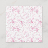 Toile Vintage Floral Roze Vierkante Bijlagekaart Informatiekaartje (Achterkant)