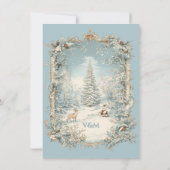 Toile Woodland Winter Christmas Wedding Kaart (Achterkant)