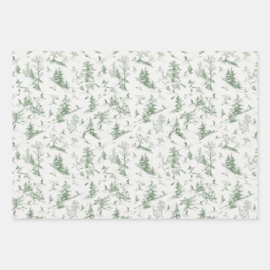 Toile Wrapping Paper Modern Classic Ski vignet (Voorkant 2)
