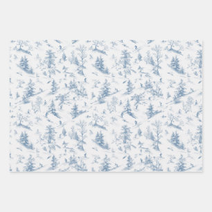 Toile Wrapping Paper Modern Classic Ski vignet