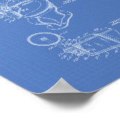 Toilet Bowl 1936 Patent Art Blueprint Poster (Hoek)