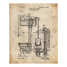 Toilet Cistern Patent Poster