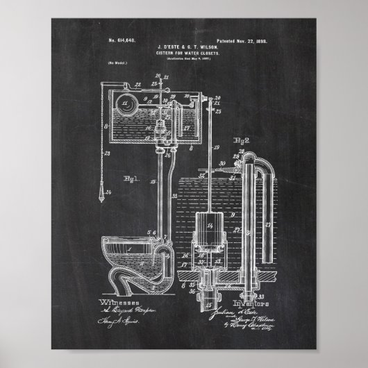 Toilet Cistern Patent Poster (Voorkant)