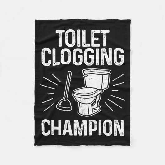 Toilet Clogging Chamon Funny Graphic Toilet Cloggi Fleece Deken (Voorkant)