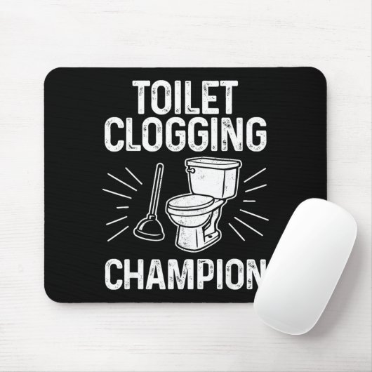 Toilet Clogging Chamon Funny Graphic Toilet Cloggi Muismat (Met muis)