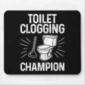 Toilet Clogging Chamon Funny Graphic Toilet Cloggi Muismat (Voorkant)