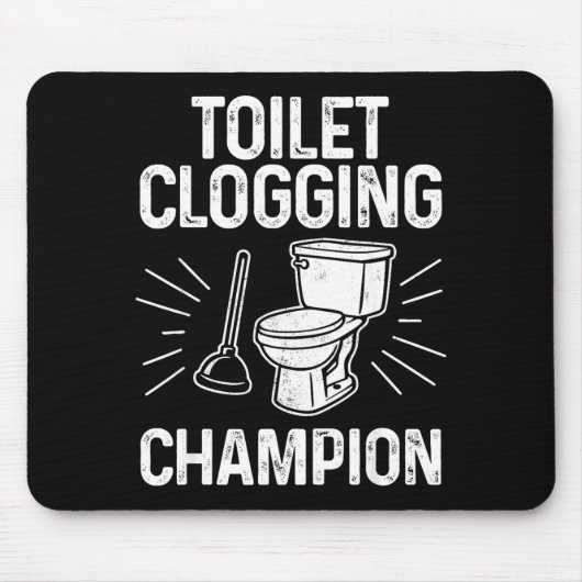 Toilet Clogging Chamon Funny Graphic Toilet Cloggi Muismat (Voorkant)