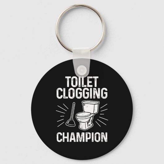 Toilet Clogging Chamon Funny Graphic Toilet Cloggi Sleutelhanger (Voorkant)