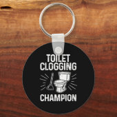 Toilet Clogging Chamon Funny Graphic Toilet Cloggi Sleutelhanger (Voorkant)