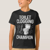 Toilet Clogging Chamon Funny Graphic Toilet Cloggi T-shirt (Voorkant)