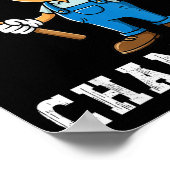 Toilet Clogging Chamon Funny Plumber Humor Joke Da Poster (Hoek)