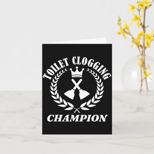 Toilet Clogging Chamon Funny Sarcastic  Kaart (Gele Bloem)