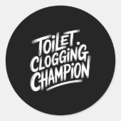 Toilet Clogging Chamon Graphic Toilet Clogging Cha Ronde Sticker (Voorkant)