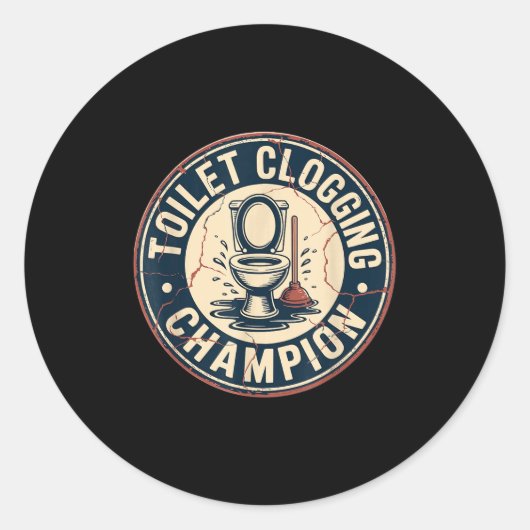 Toilet Clogging Chamon Ronde Sticker (Voorkant)