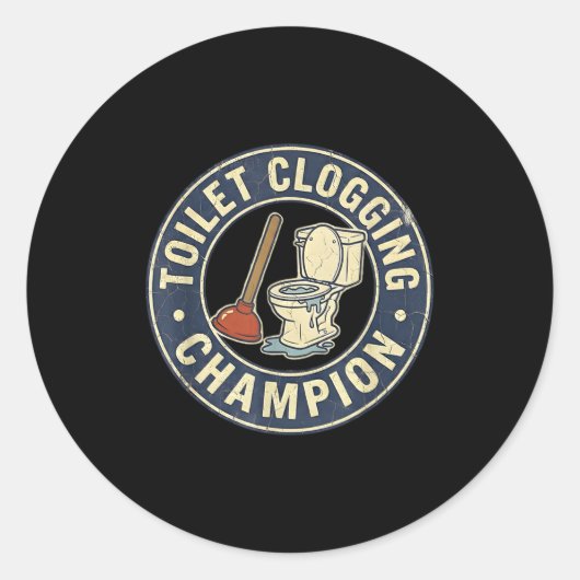 Toilet Clogging Chamon  Ronde Sticker (Voorkant)