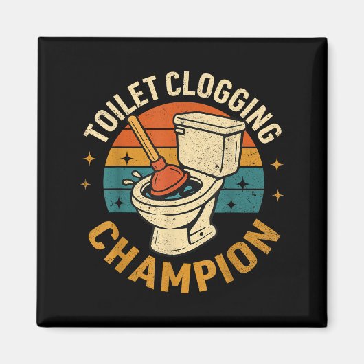 Toilet Clogging Chamon Tee Funny Meme  Magneet (Voorkant)