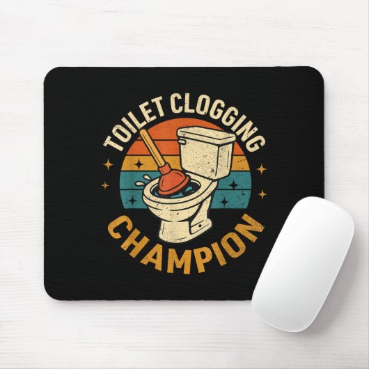 Toilet Clogging Chamon Tee Funny Meme  Muismat (Met muis)