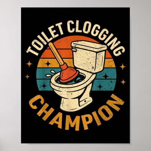 Toilet Clogging Chamon Tee Funny Meme Poster (Voorkant)