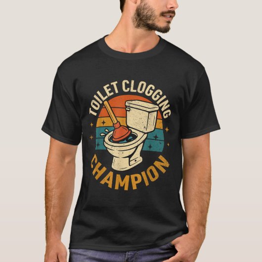 Toilet Clogging Chamon Tee Funny Meme T-shirt (Voorkant)