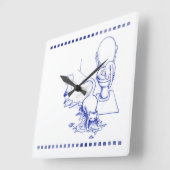 Toilet Drink Kitty Cat Badkamer Toile Look Vierkante Klok (Hoek)