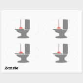 Toilet en zuiger ovale sticker (Vel)