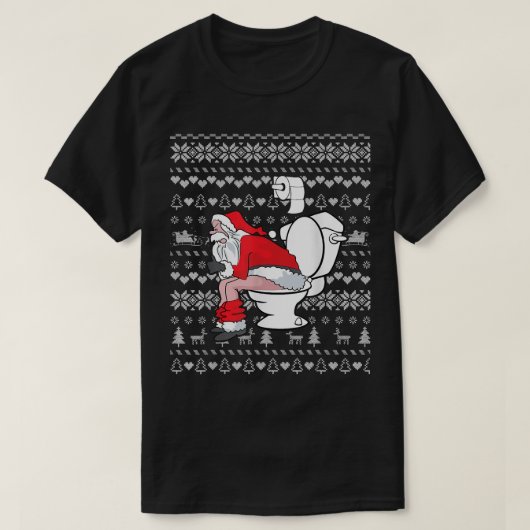 Toilet Funny Santa Ugly met Kerstmis Funny Gi T-shirt (Design voorkant)