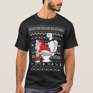 Toilet Funny Santa Ugly met Kerstmis Funny Gi T-shirt