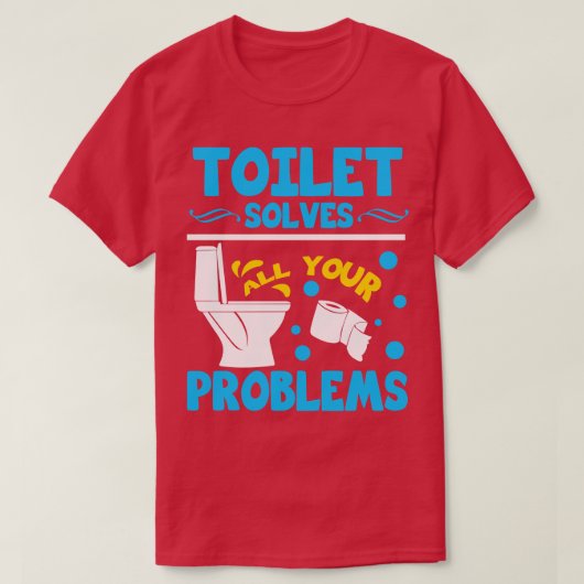 Toilet lost al uw problemen op t-shirt (Design voorkant)