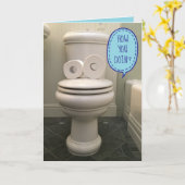 Toilet met TP Eyes die "hoe u doet"vraagt?" Kaart (Gele Bloem)