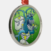 Toilet Monster Metalen Ornament (Rechts)
