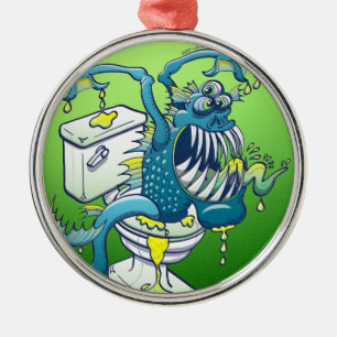 Toilet Monster Metalen Ornament