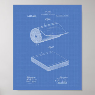 Toilet Paper 1917: Patent Art Blueprint Poster