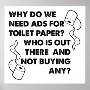Toilet Paper Advertentie Funny Poster