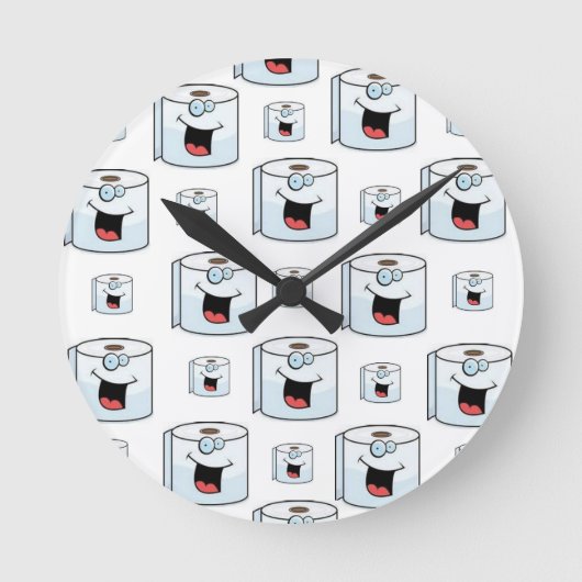 Toilet Paper Clock Ronde Klok (Voorkant)