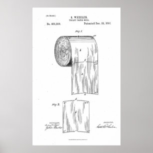 Toilet Paper Invention Patent (1891) Poster