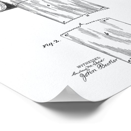 Toilet Paper Roll 1891 Patent Art - Witboek Poster (Hoek)
